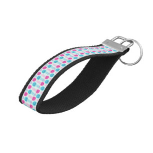 Jellyfish Pattern, Cute Jellyfish, Sea Animals Wrist Keychain