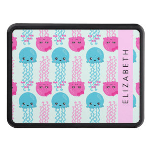 Jellyfish Pattern, Cute Jellyfish, Sea, Your Name Hitch Cover