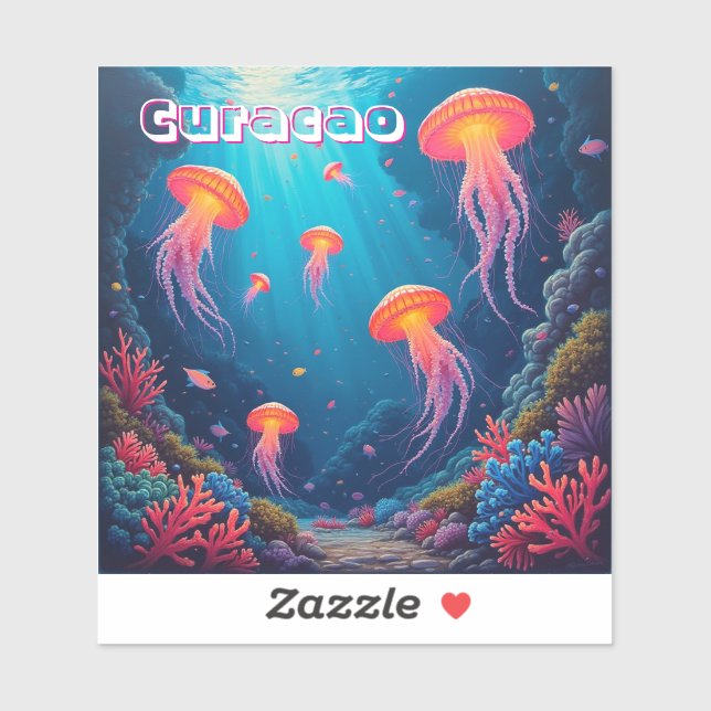Jellyfish reef curacao sticker (Sheet)