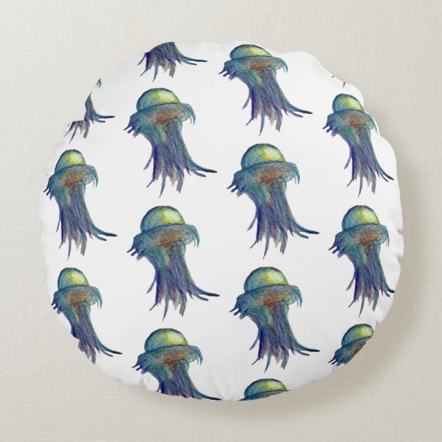 Jellyfish Round Pillow (Front)