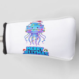 Jellyfish Santa Hat Christmas Light Merry Jellymas Golf Head Cover