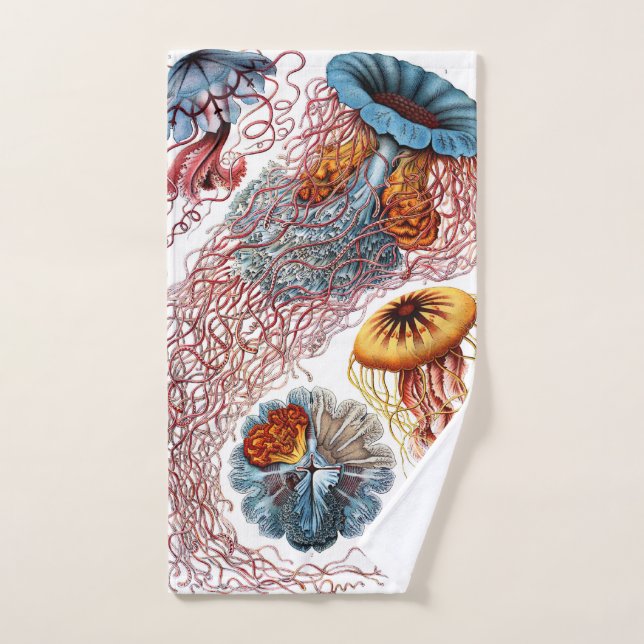 Jellyfish (Scheibenquallen) by Ernst Haeckel Hand Towel (Hand Towel)