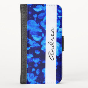 Jellyfish, Sea Animals, Sea Life, Your Name iPhone X Wallet Case