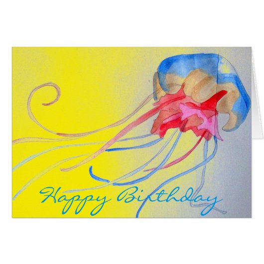 Jellyfish sea creature original art birthday (Front Horizontal)