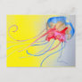 Jellyfish sea creature original art illustration postcard