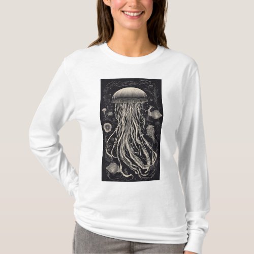 Jellyfish Serenade Dive into Underwater Elegance T_Shirt