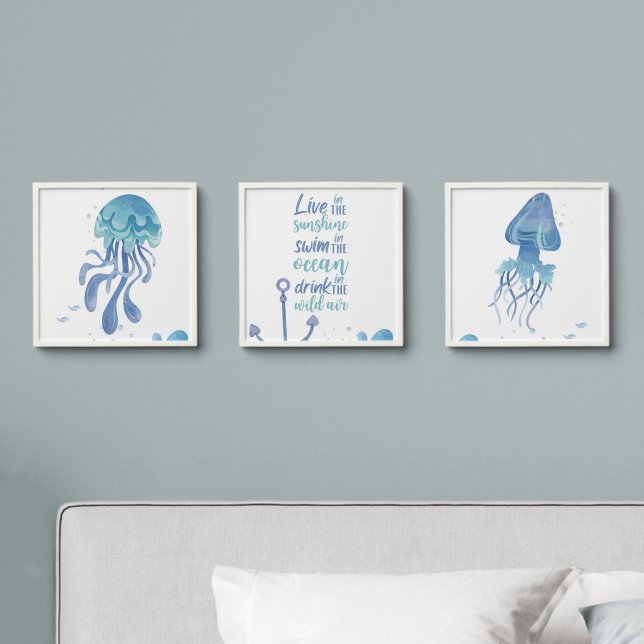 Jellyfish Serenity Peel And Stick Photo Tile (Bedroom)
