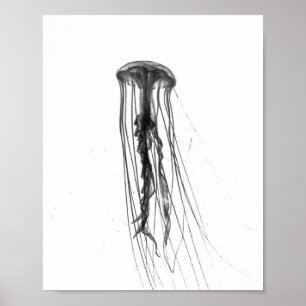 Jellyfish Silhouette Poster