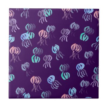 Jellyfish Small Ceramic Tile by elenasimsim_for_home at Zazzle