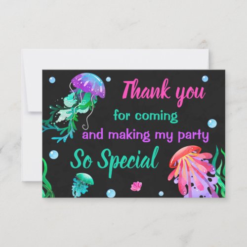 Jellyfish thank you card Jellyfish Thank you note