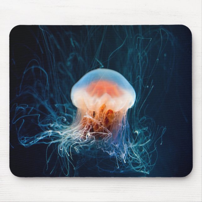 Jellyfish Underwater - Dark Glow Mouse Pad (Front)