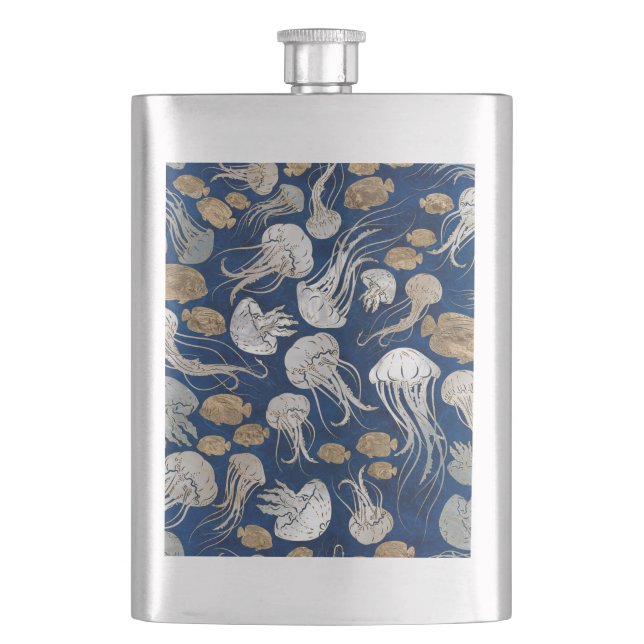 Jellyfish Underwater Pattern Flask (Front)
