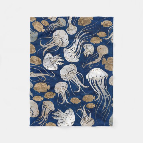 Jellyfish Underwater Pattern Fleece Blanket