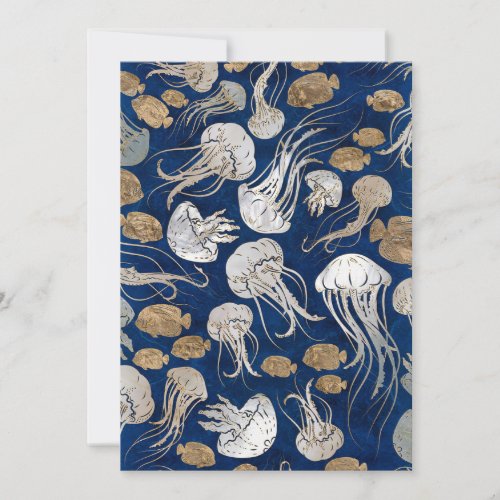 Jellyfish Underwater Pattern Holiday Card