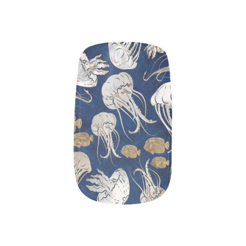 Jellyfish Underwater Pattern Minx Nail Art