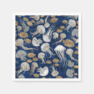 Jellyfish Underwater Pattern Napkins