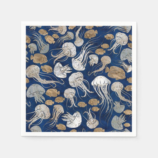 Jellyfish Underwater Pattern Napkins (Front)