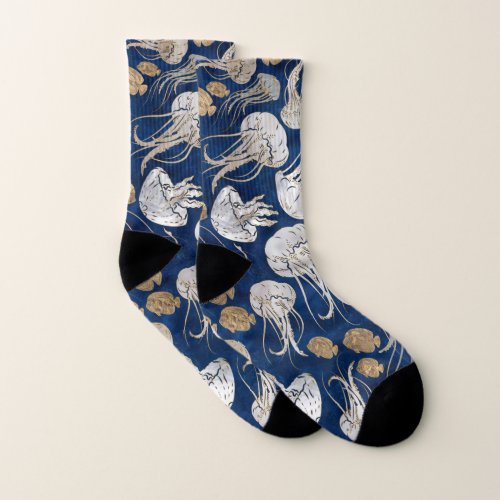 Jellyfish Underwater Pattern Socks