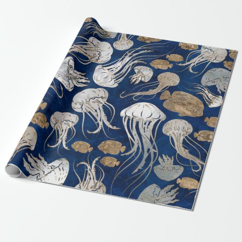 Jellyfish Underwater Pattern Wrapping Paper