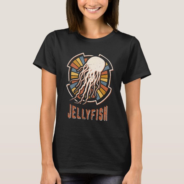Jellyfish Vintage Classic Retro Animal Love T-Shirt (Front)