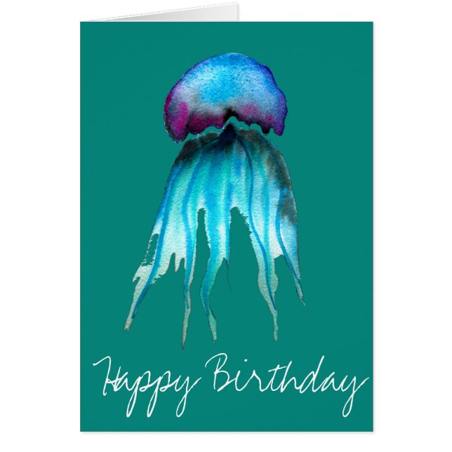 Jellyfish watercolor colorful modern aquatic (Front)