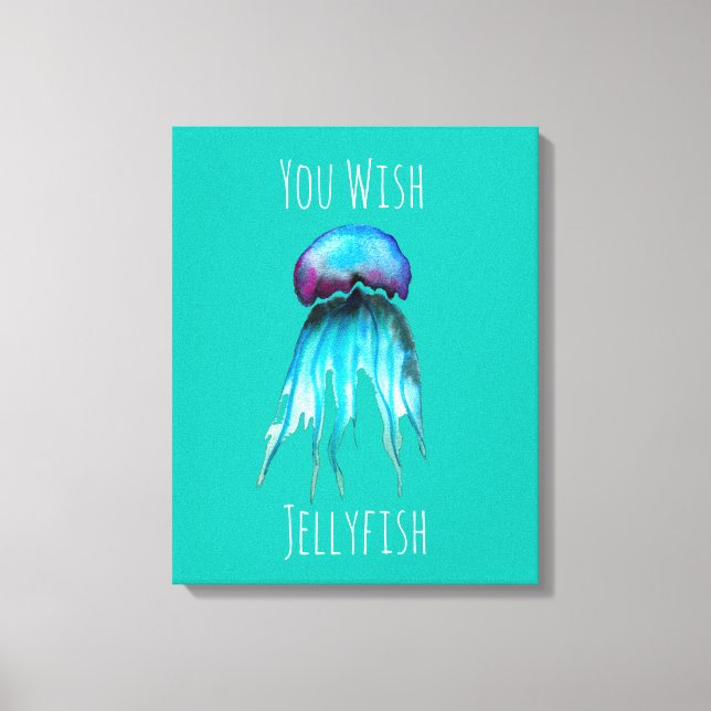 Jellyfish watercolor colorful modern aquatic canvas print (Front)