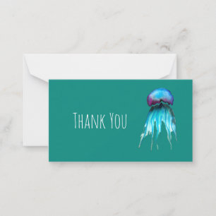 Jellyfish watercolor colorful modern aquatic note card