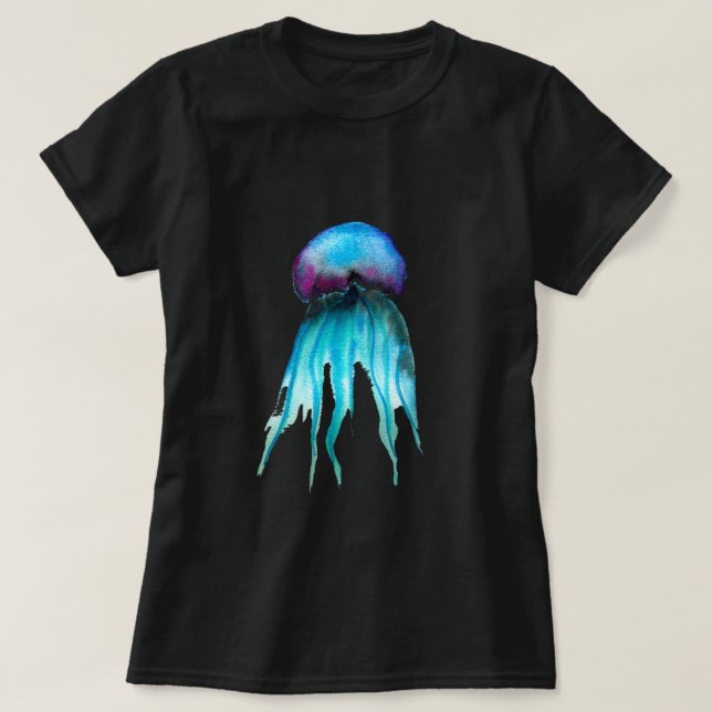 Jellyfish watercolor colorful modern aquatic T-Shirt (Design Front)
