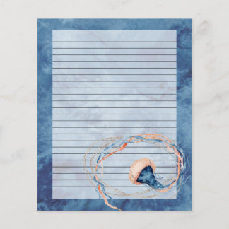 Jellyfish Watercolor Lined Letter Writing Paper
