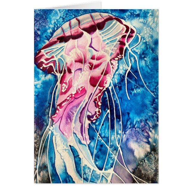 Jellyfish watercolor ocean art (Front)