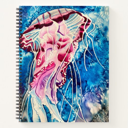 Jellyfish watercolor ocean art notebook