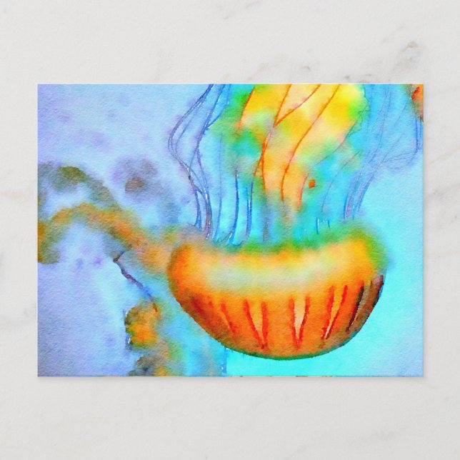Jellyfish Watercolor Postcard (Front)