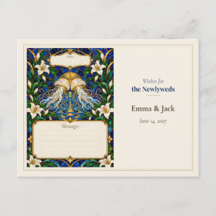 Jellyfish Wedding Guest Book Wishes Postcard