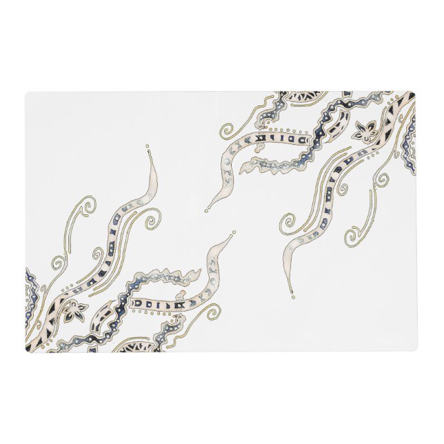 Jellyfish White Laminated Placemat (Front)