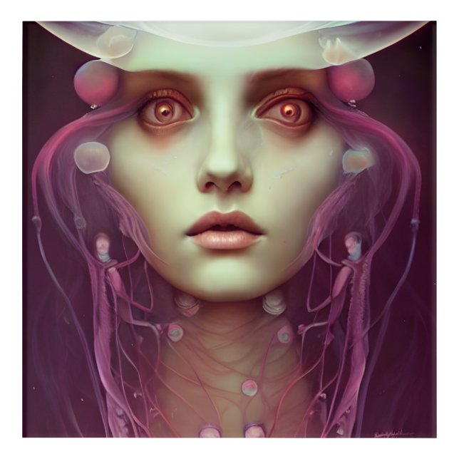 Jellyfish Woman Acrylic Print (Front)