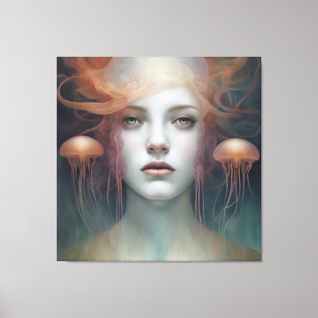 Jellyfish Woman Fantasy Canvas Print (Front)