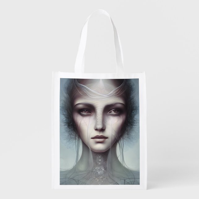 Jellyfish Woman Fantasy Grocery Bag (Front)