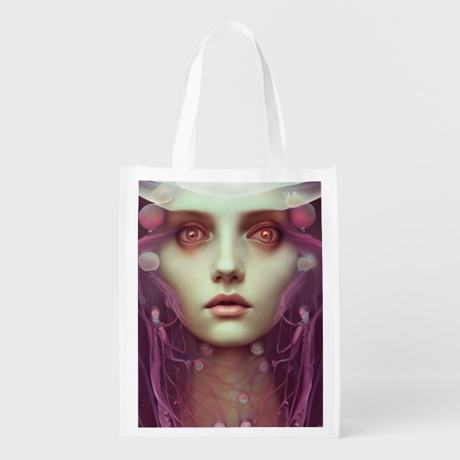 Jellyfish Woman Grocery Bag (Front)
