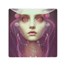Jellyfish Woman Metal Wall Art
