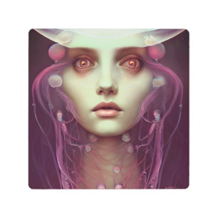 Jellyfish Woman Metal Wall Art