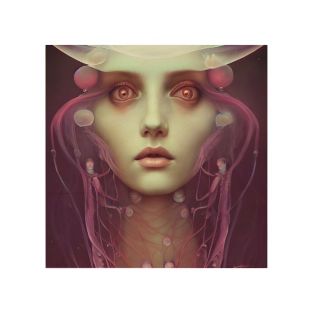 Jellyfish Woman Wood Wall Art (Front)