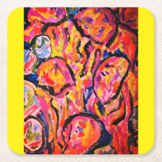 Jellyfishes  dancing  in ocean  jigsaw puzzle phot square paper coaster