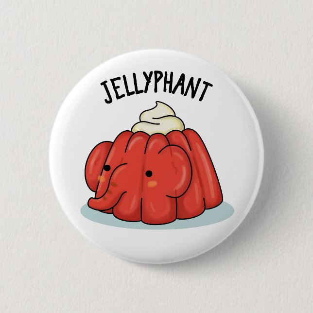 Jellyphant Funny Elephant Jelly Pun Button (Front)