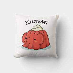 Jellyphant Funny Elephant Jelly Pun Throw Pillow