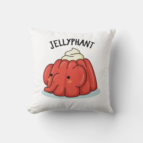 Jellyphant Funny Elephant Jelly Pun  Throw Pillow