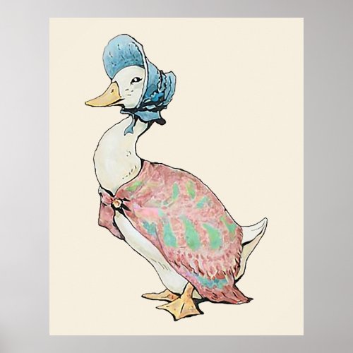 Jemima Puddle Duck Beige Background Poster