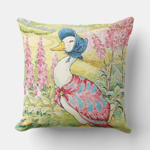 Jemima Puddle Duck by Beatrix Potter Outdoor Pillow