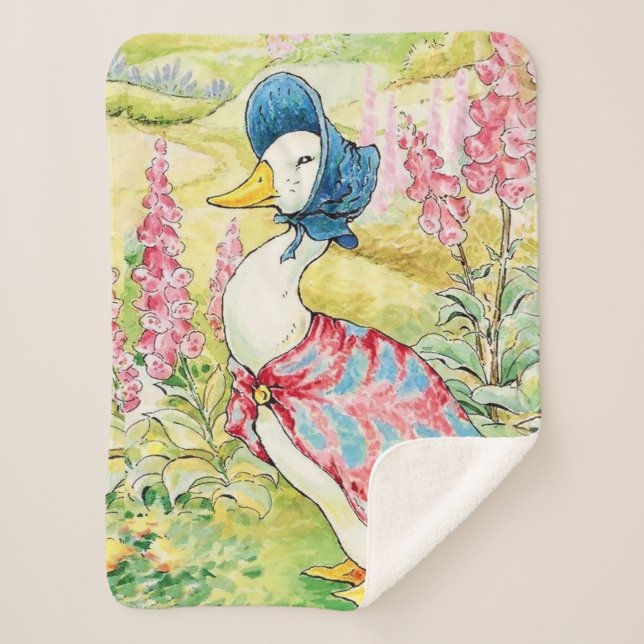 “Jemima Puddle Duck” by Beatrix Potter Sherpa Blanket (Front)
