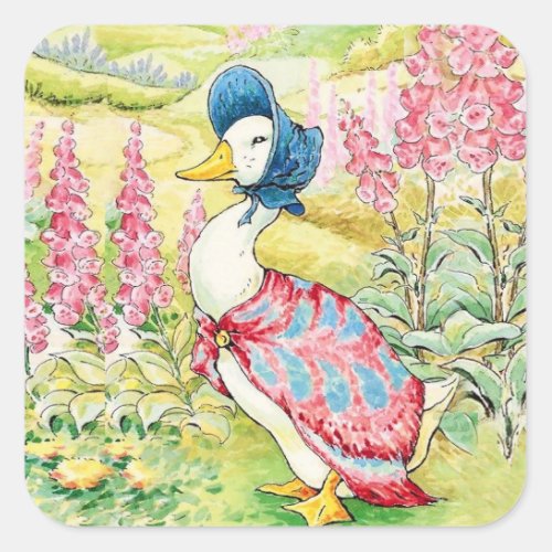 Jemima Puddle Duck by Beatrix Potter Square Sticker