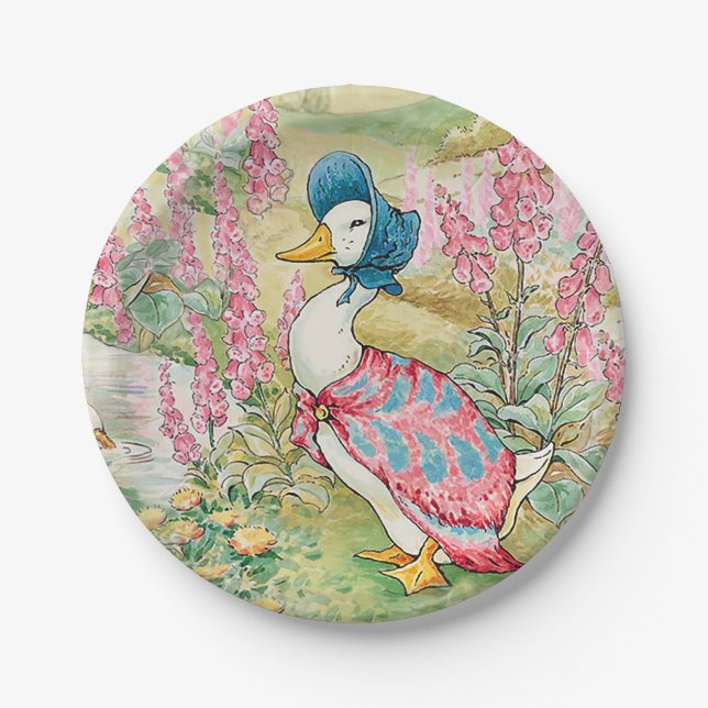 Jemima Puddle Duck by the Lake  Paper Plates (Front)